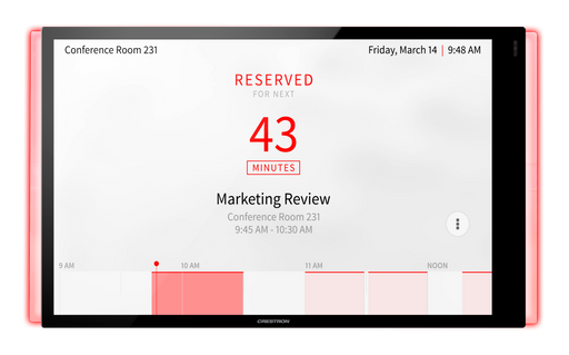 Crestron  TSS-1070-B-S-LB KIT - 10.1 in. Room Scheduling Touch Screen, Black Smooth, includes one TSW-1070-LB-B-S light bar CRESTRON ELECTRONICS, INC.