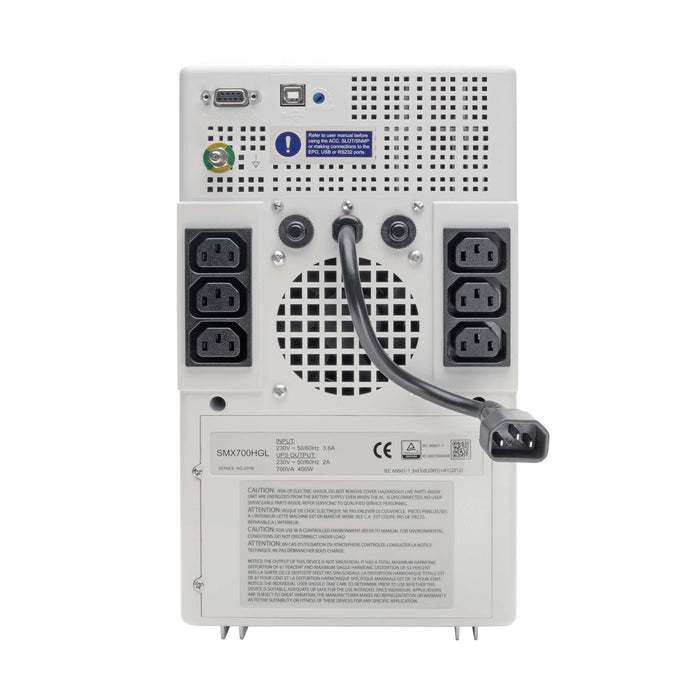 Eaton Tripp Lite SmartPro 700VA 230V Medical-Grade Line-Interactive UPS with Lithium Battery, Full Isolation, 6 C13 Outlets (SMX700HGL)