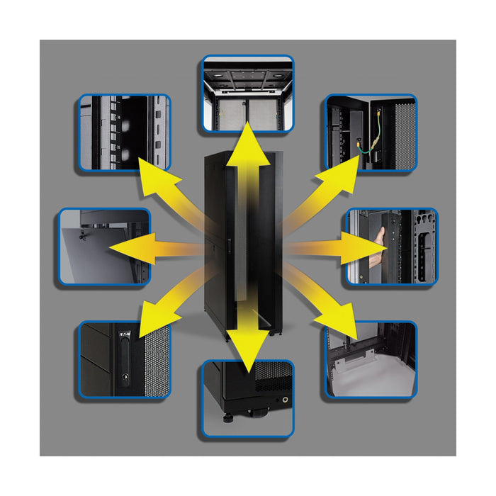 Eaton Tripp Lite 45U SmartRack Standard-Depth Server Rack Enclosure Cabinet with Doors & Side Panels