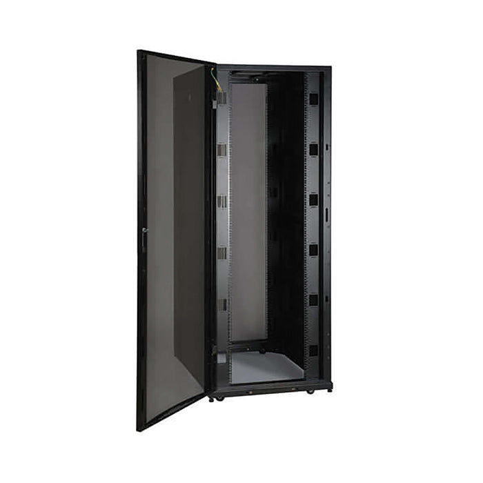 Eaton Tripp Lite 48U SmartRack Wide Rack Enclosure Cabinet with Doors, Side Panels & Shock Pallet – 30" Wide x 42" Deep