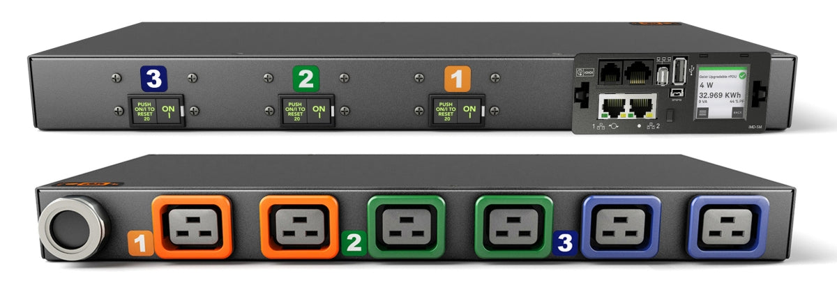 Vertiv VP4N41A1 Monitored rPDU, 35A 208V Delta, 6x C19, 10kW, Horizontal