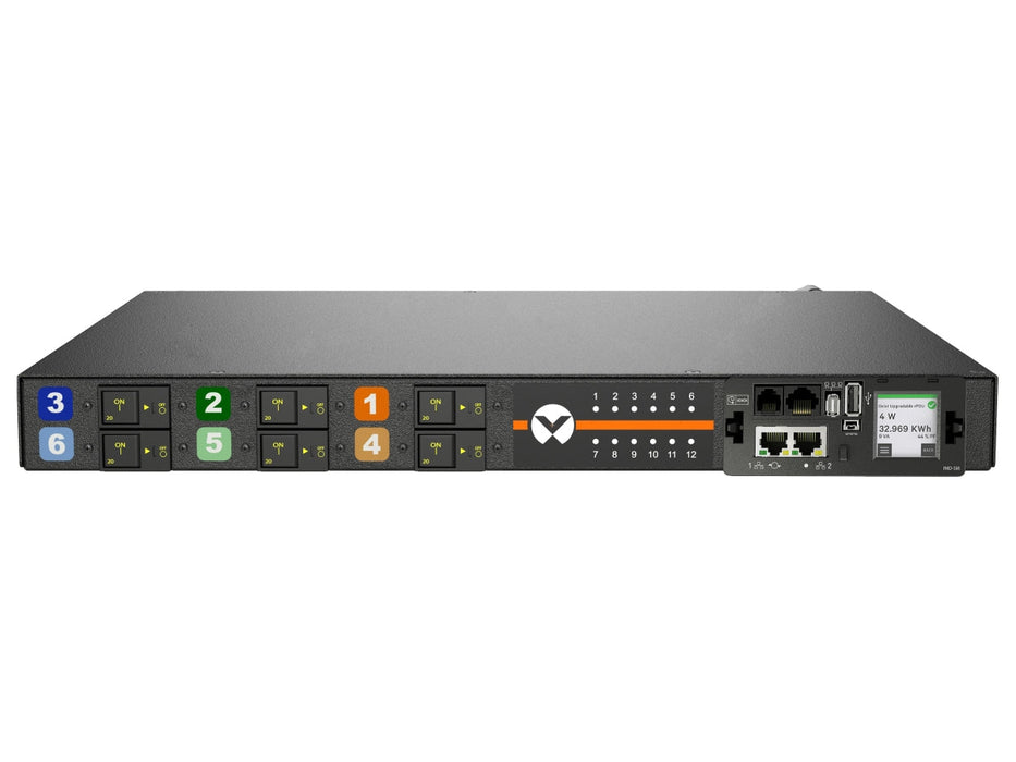 Vertiv VP7N31A5 Switched rPDU, 30A, 240/415V WYE, 12 x C13/C19, Horizontal