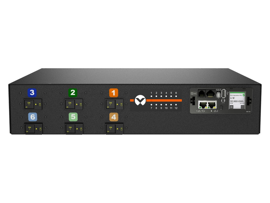 Vertiv VP7N62A0 Switched rPDU, 60A 208V DELTA, 17.2kW, 12 x C13/C19, Horizontal