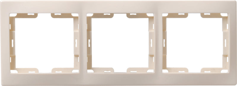 Рамка 3-местная горизонтальная РГ-3-ККм КВАРТА кремовый IEK