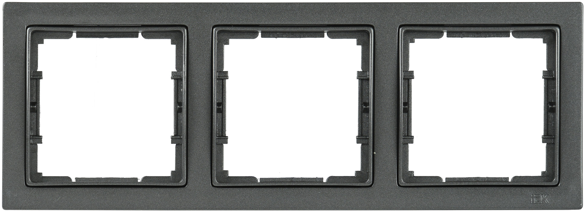 Рамка 3-местная квадратная РУ-3-БА БОЛЕРО Q1 антрацит IEK