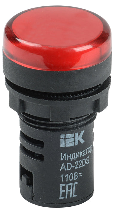 Лампа AD22DS(LED)матрица d=22мм красная 24В AC/DC IEK