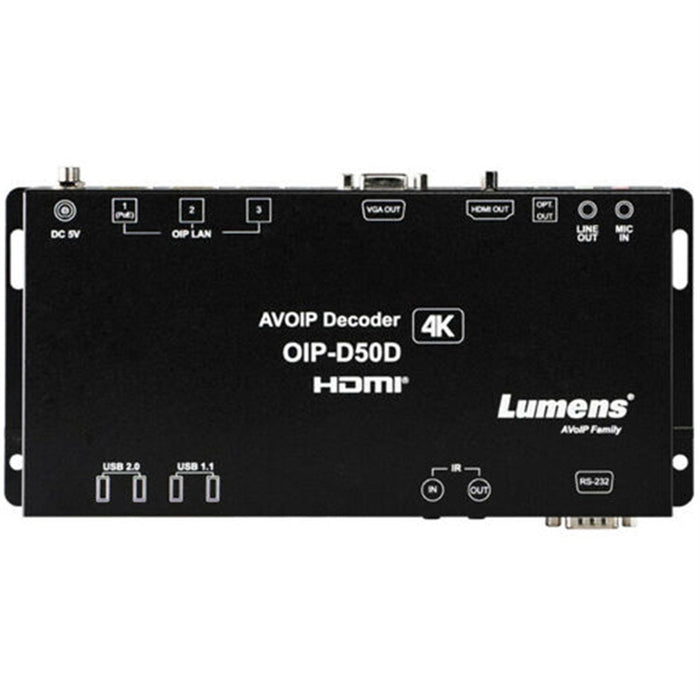 Lumens OIP-D50D - 1G 4K AVoIP Decoder LUMENS